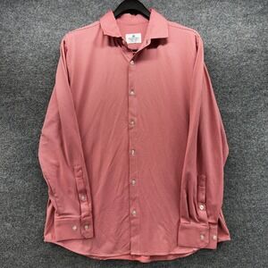 Mizzen+Main Mens X‎ Large Trim Fit Red Gingham Dress Shirt American Made